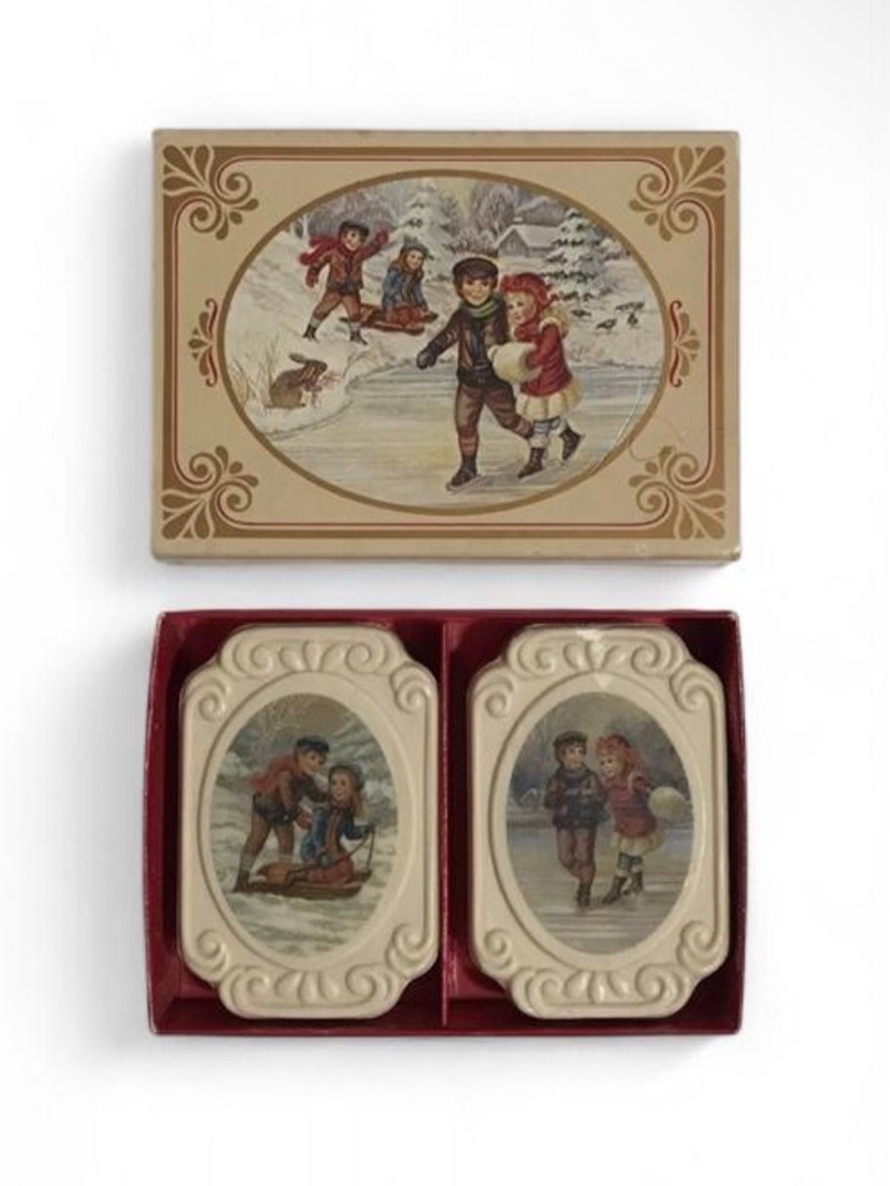 Vintage 70’s Avon Christmas “Winter Frolics” decorative fragranced soaps.